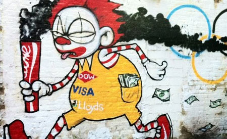 Grafite ironiza patrocinadores das Olimpíadas Foto/Artista: Mau-mau