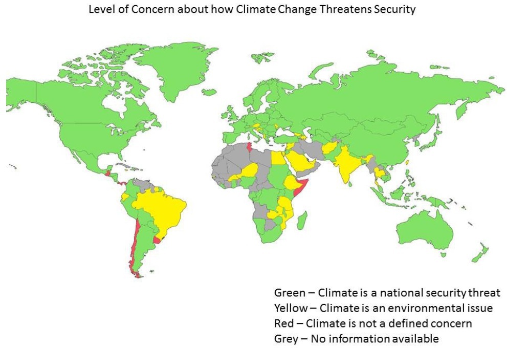 Pelo menos 110 países já consideram as mudanças climáticas uma questão de segurança nacional