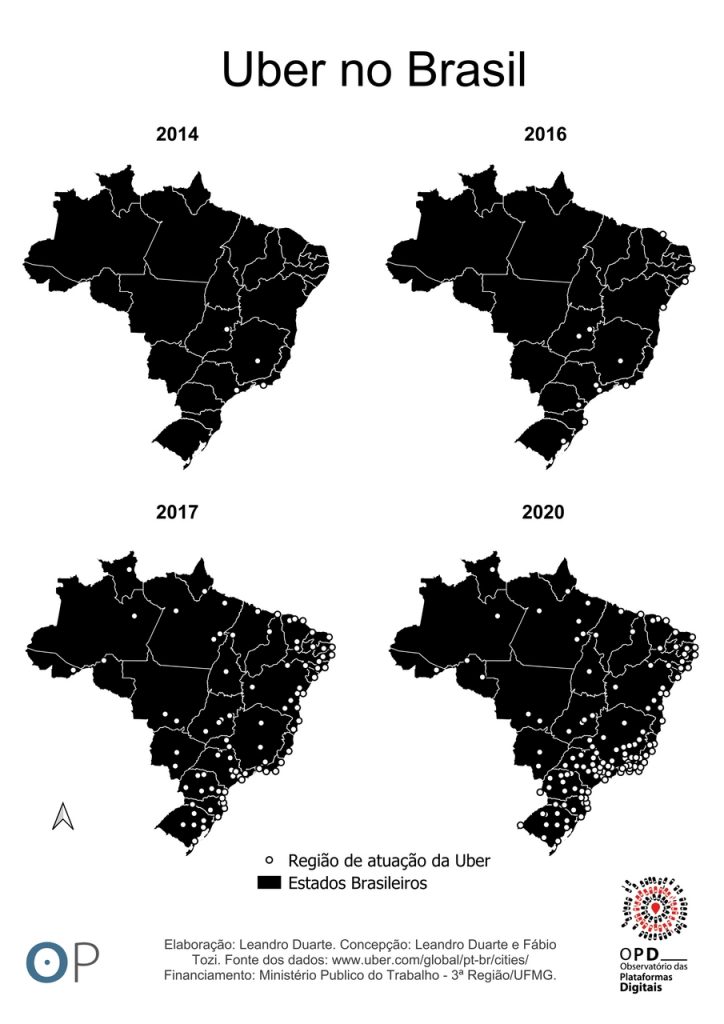 Uma geografia da uberização no Brasil